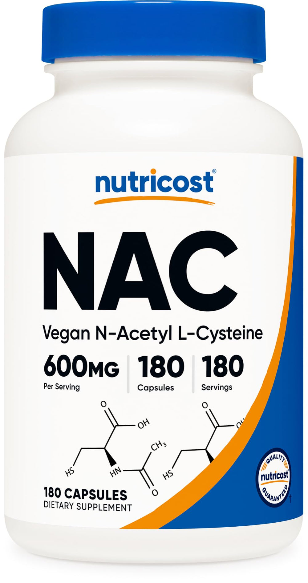 Nutricost N-Acetyl L-Cysteine 600mg bottle label