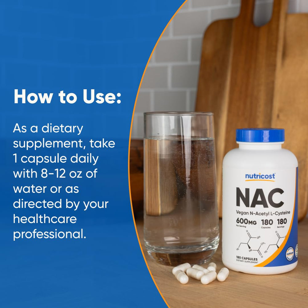 Close-up of NAC 600mg capsules