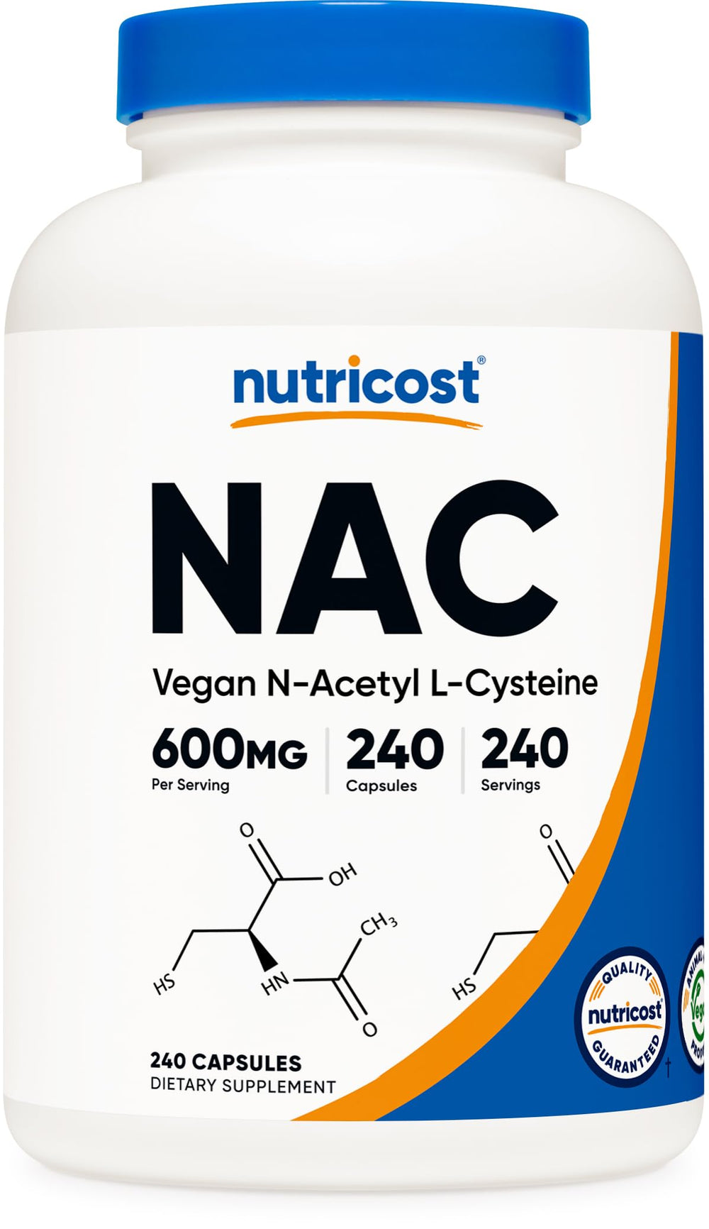 Nutricost NAC 600mg bottle front view