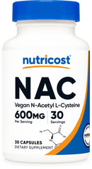 Nutricost NAC 600mg vegan capsules bottle