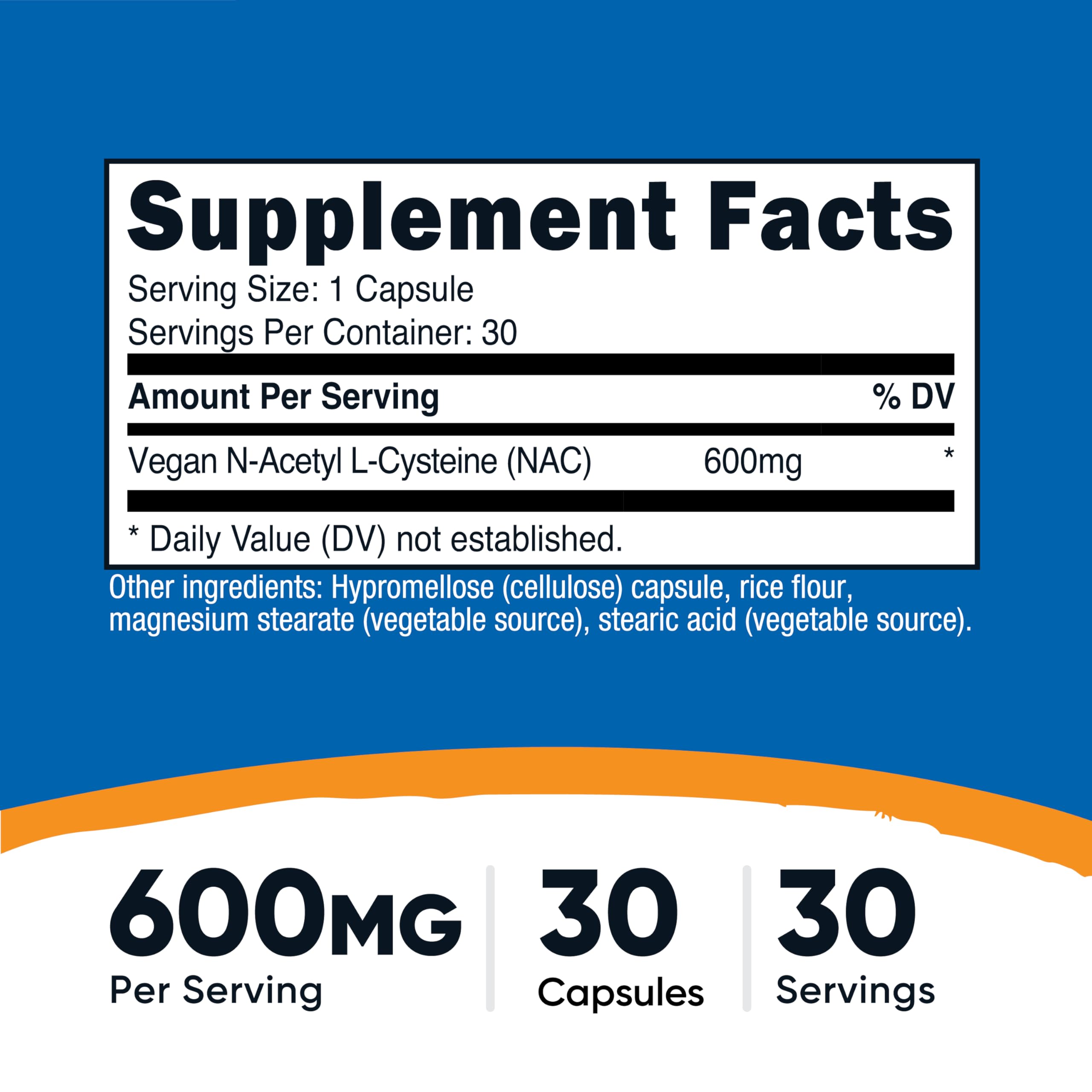 Close-up of NAC 600mg capsules