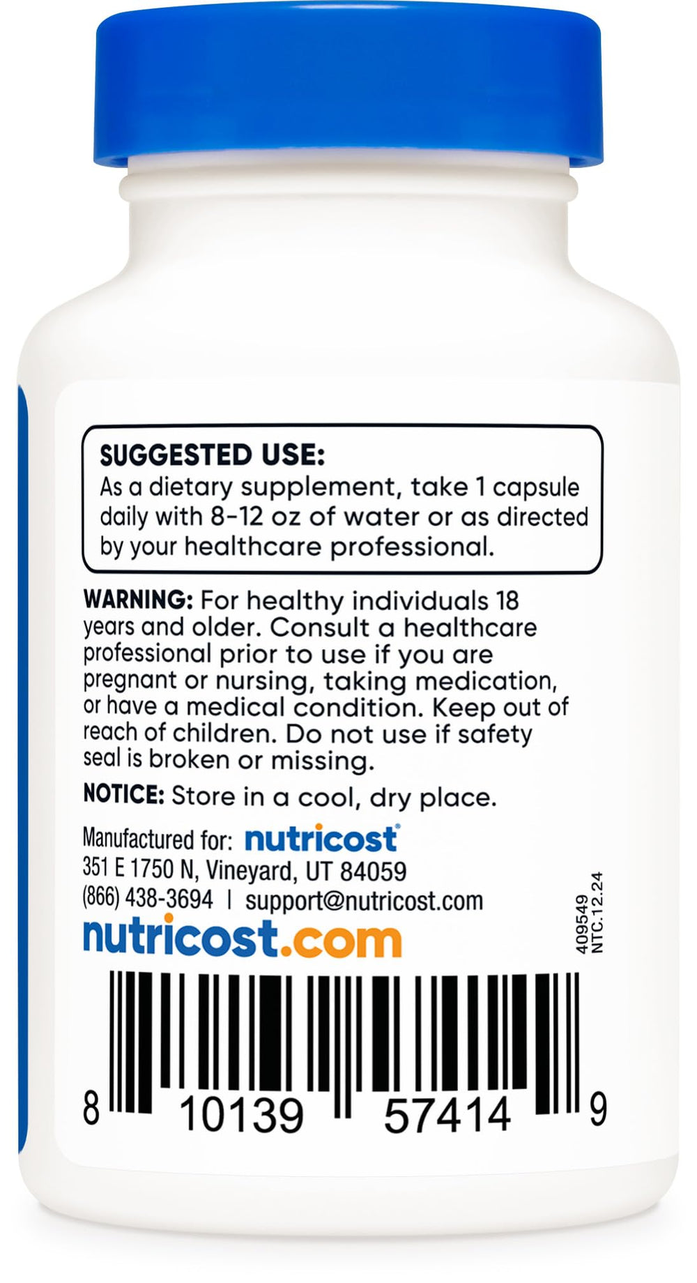 Third-party testing certificate for Nutricost NAC