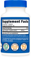 GMP-compliant manufacturing facility label for Nutricost NAC