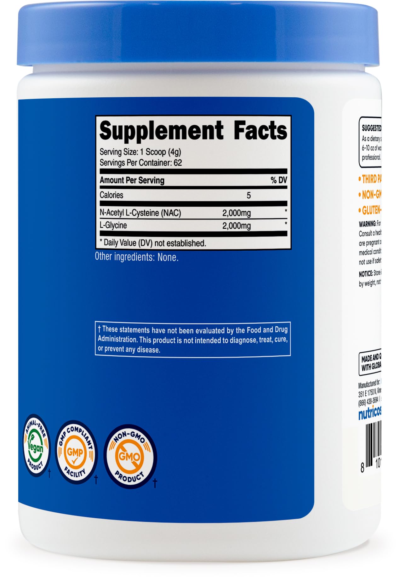 Manufactured in NSF Certified, GMP Compliant, FDA Registered facility