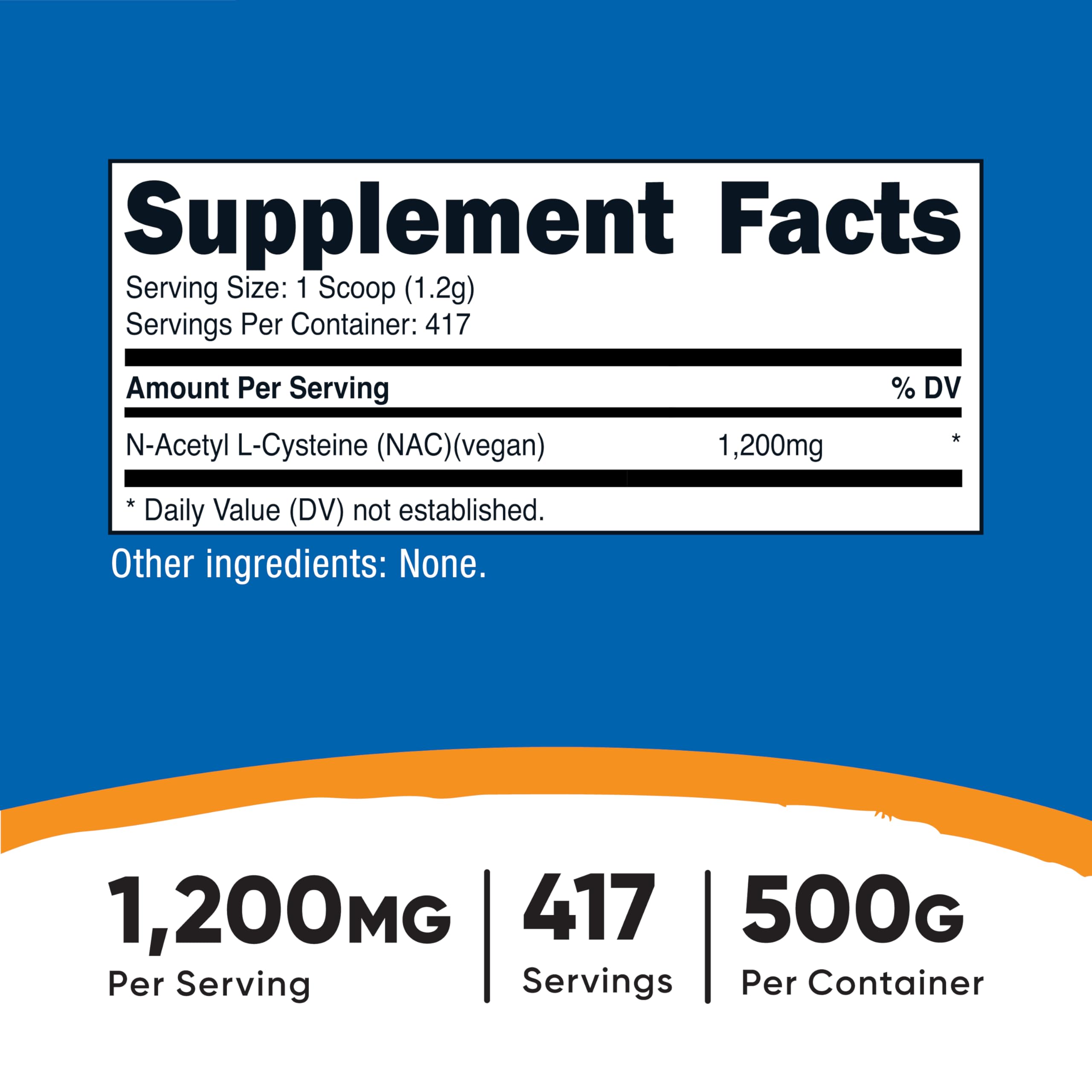 Nutricost NAC powder with included serving scoop for precise dosing