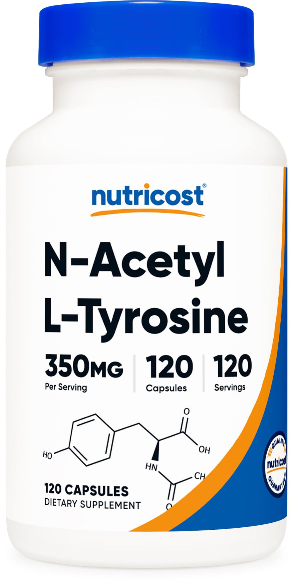 Nutricost N-Acetyl L-Tyrosine (NALT) bottle label close-up