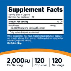 Nattokinase capsules shown in bottle