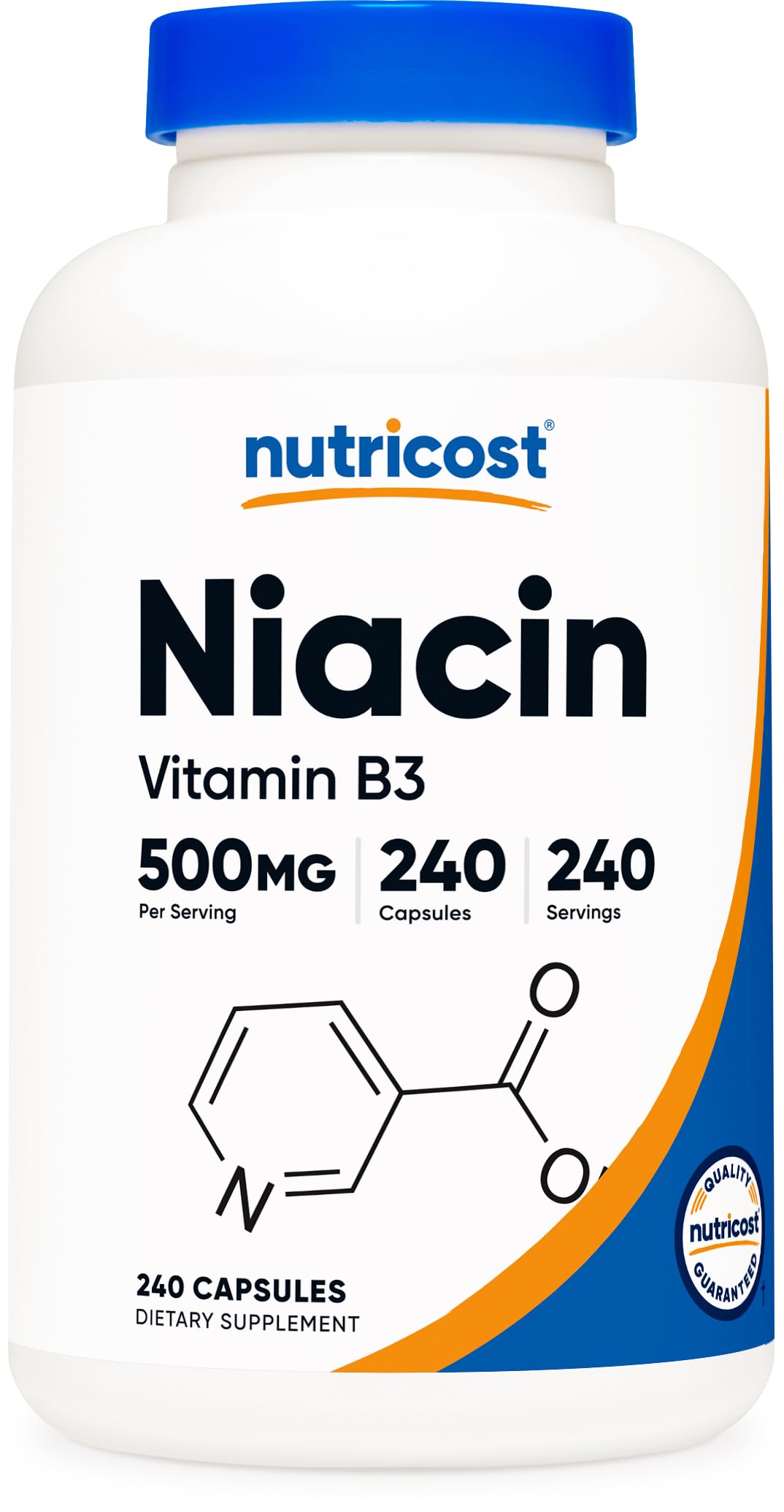 Nutricost Niacin 500mg bottle label