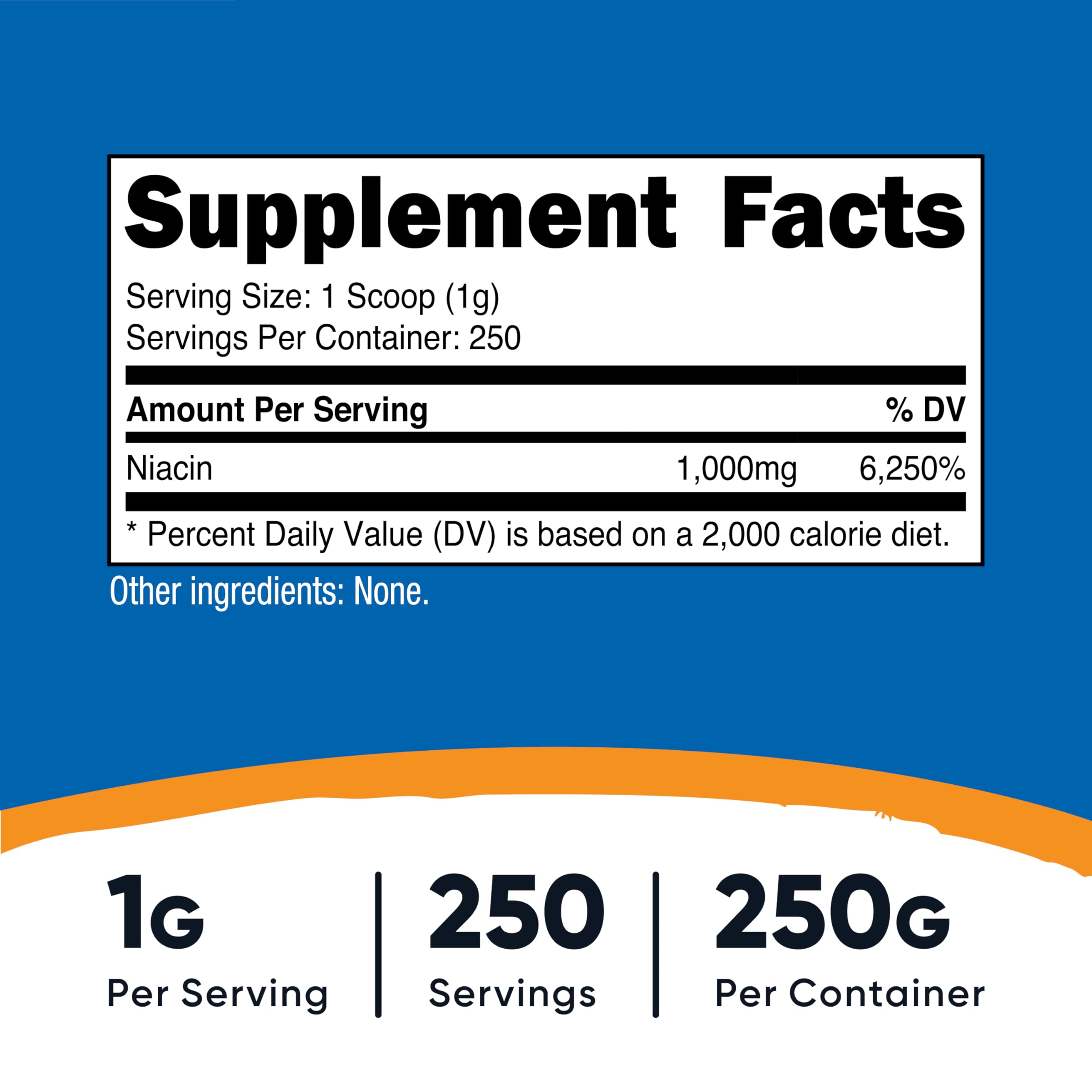 Serving size 1g Niacin per serving