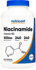 Nutricost Niacinamide 500mg bottle with 240 capsules