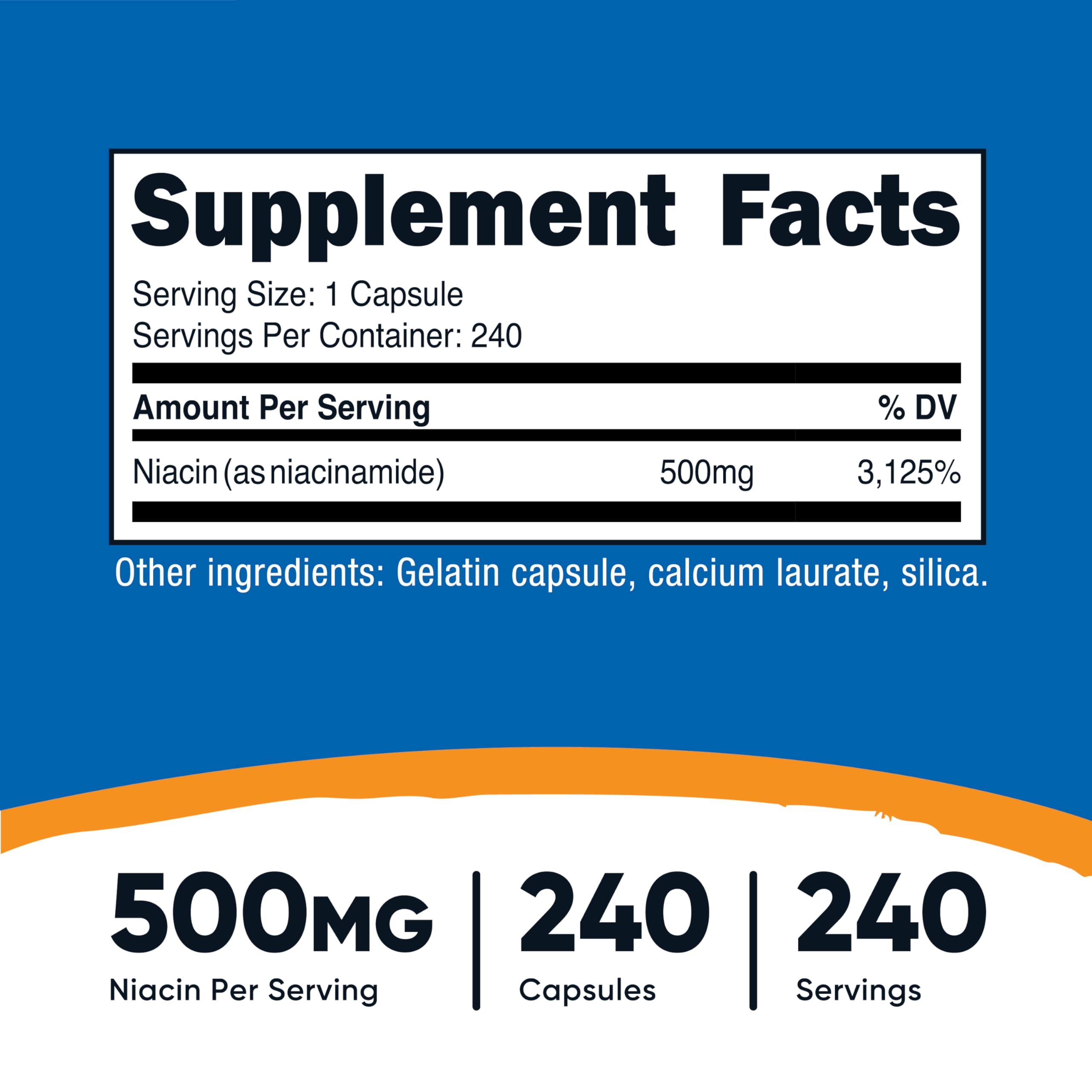 Nutricost Niacinamide bottle with white or blue lid