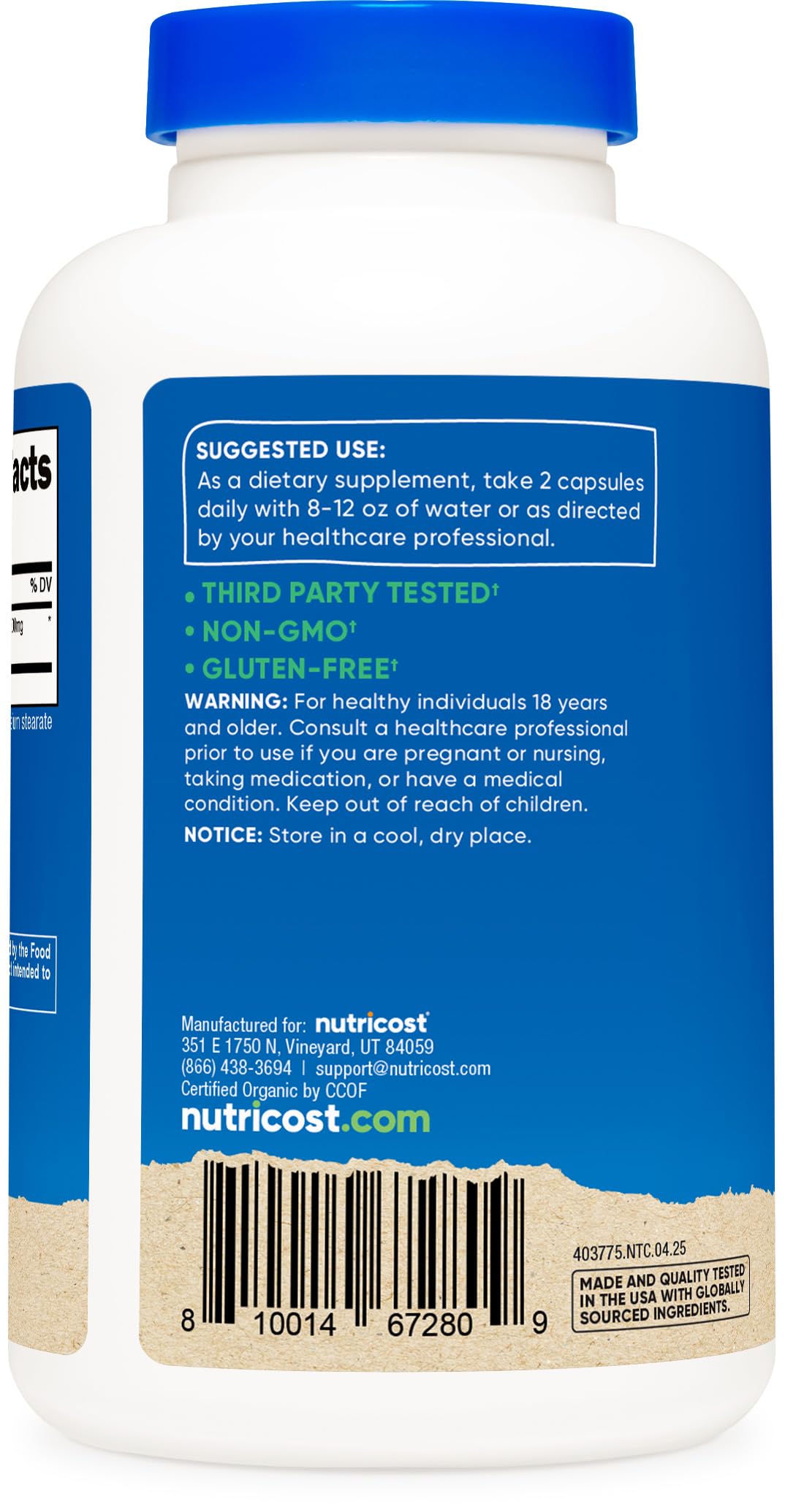 Non-GMO and Gluten Free Nutricost Noni capsules