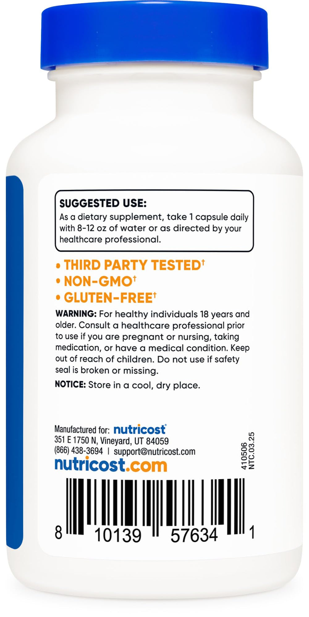 Facility certified NSF GMP FDA for Nutricost production