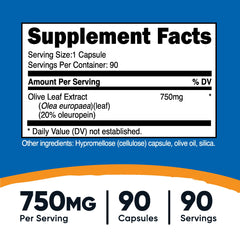 Close-up of Nutricost Olive Leaf Extract bottle