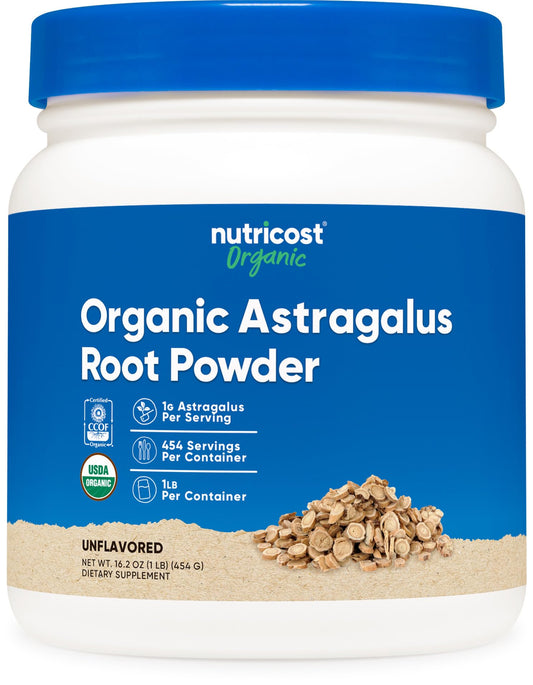 Nutricost Organic Astragalus Root Powder 1lb – front view