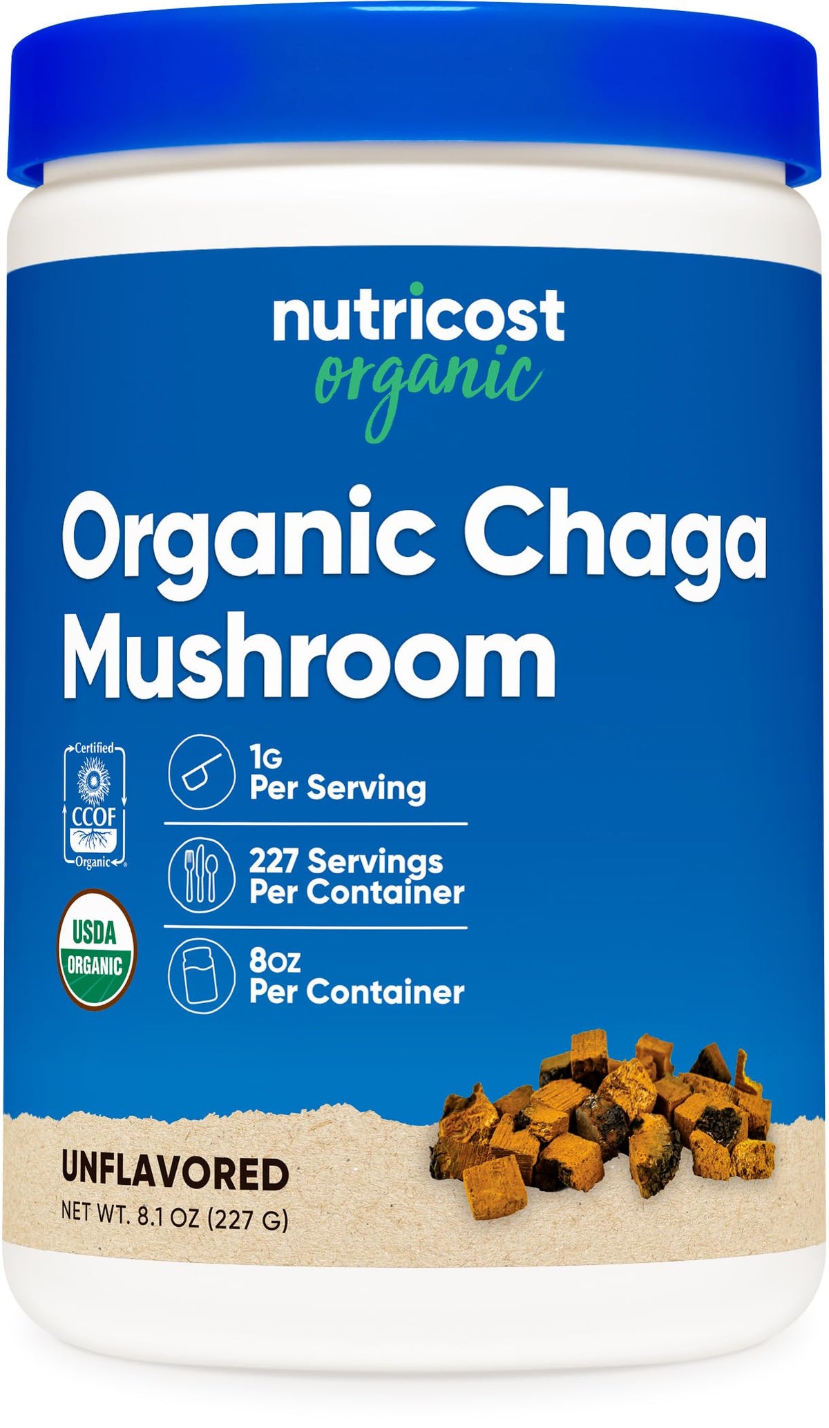 Nutricost Organic Chaga Mushroom Powder 8oz bottle
