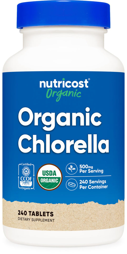 Nutricost Organic Chlorella 500mg bottle label
