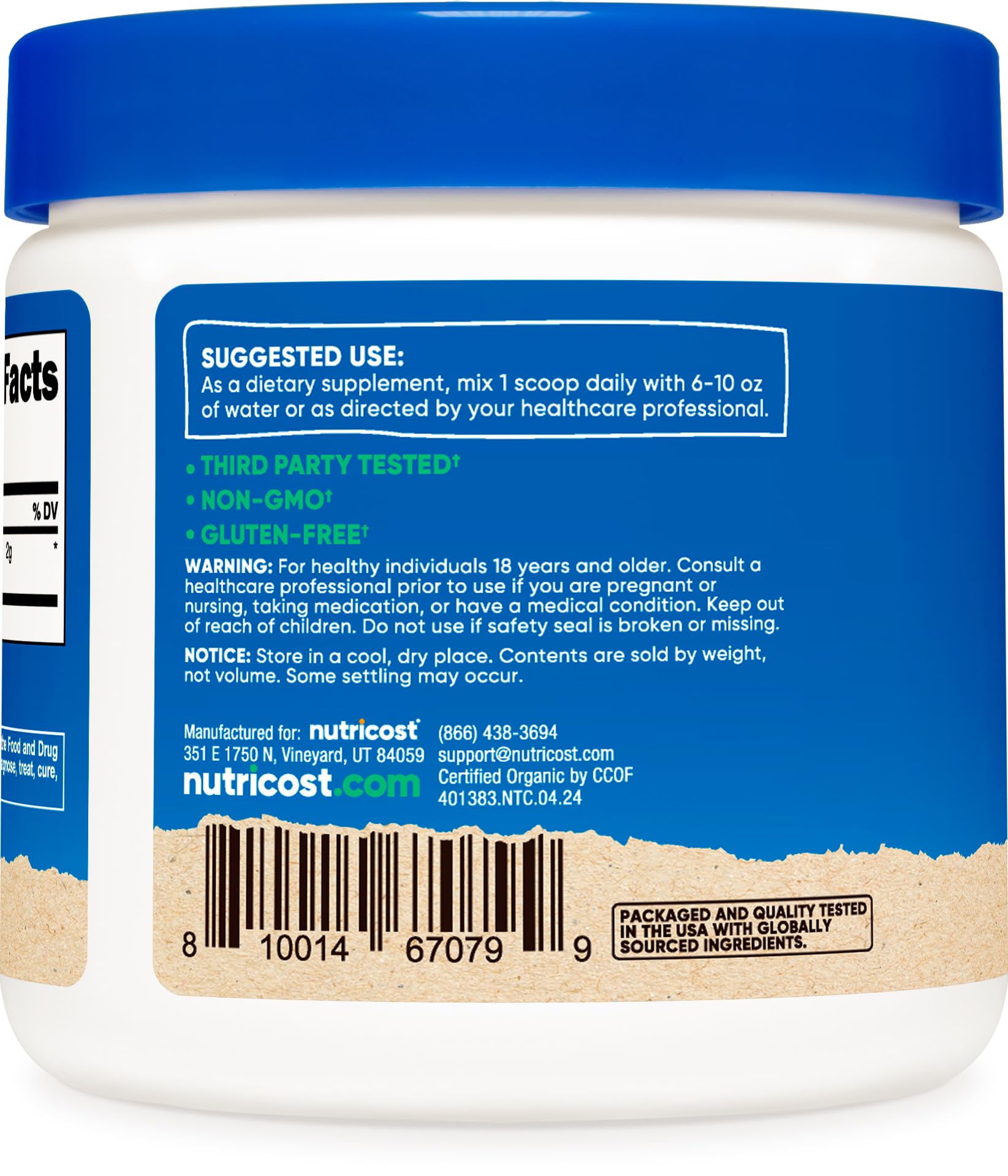 Nutricost Organic Cordyceps Powder packaging box