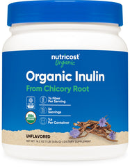 Front view of Nutricost Organic Inulin Powder 1lb bottle