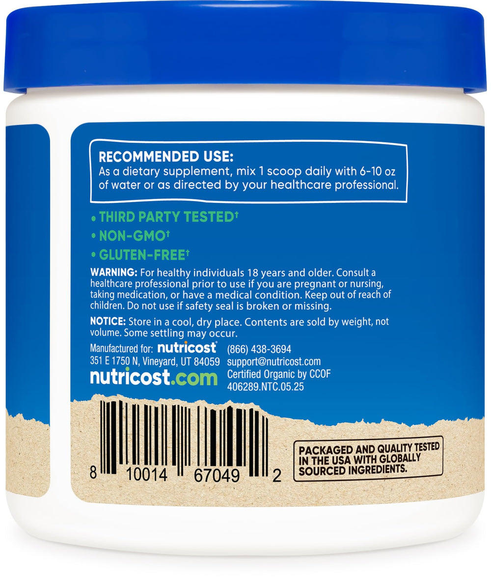 Close-up of Nutricost Organic Lion's Mane Mushroom Powder powder