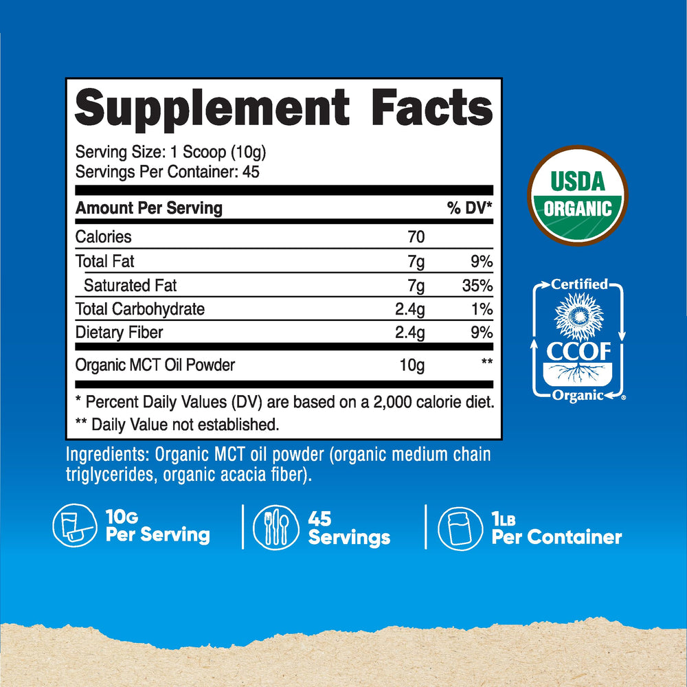 Serving scoop of Nutricost Organic MCT Oil Powder