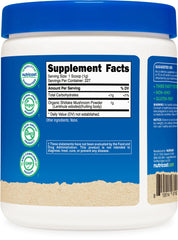 Nutricost Organic Shiitake Mushroom Powder packaging and bottle with label