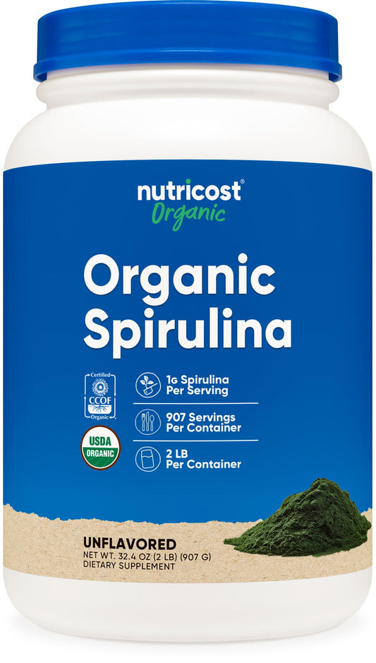 Nutricost Organic Spirulina Powder 2lb tub
