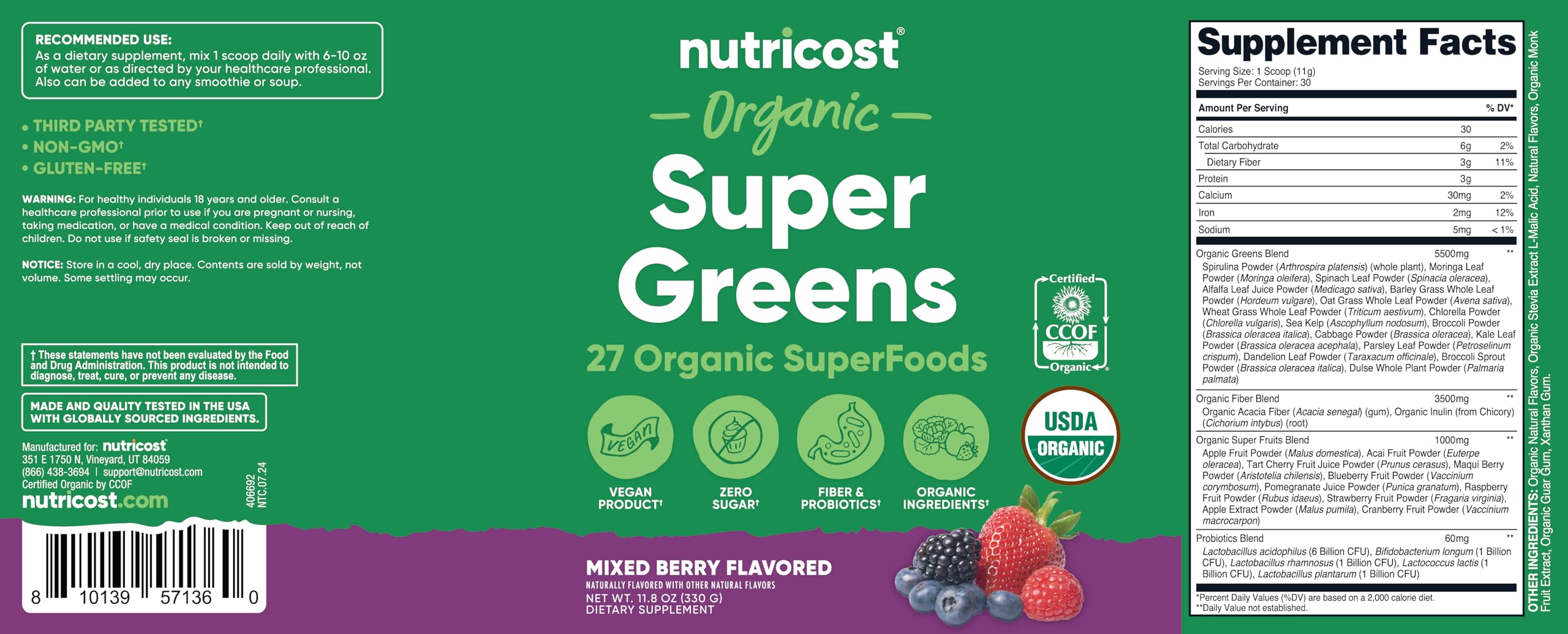 Graphic highlighting vegan and zero sugar added benefits