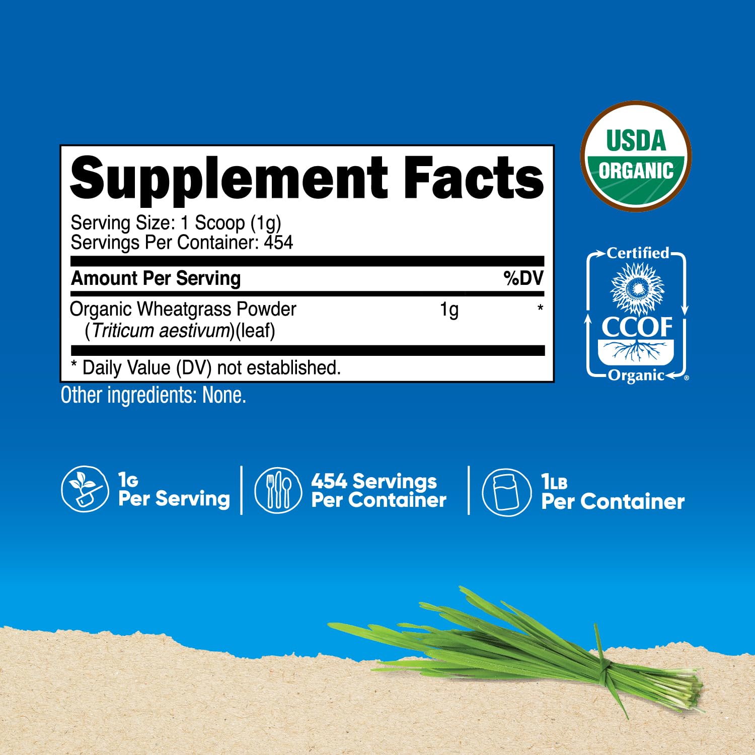 Close-up of Pure Organic Wheatgrass Powder
