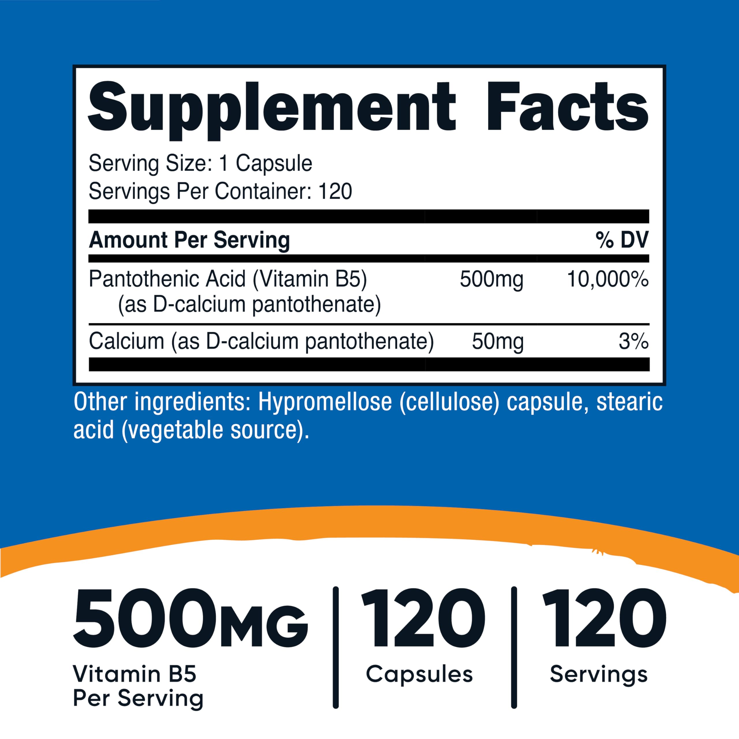Close-up of pantothenic acid capsule (Vitamin B5)