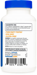 Gluten-free, non-GMO, and vegetarian friendly Nutricost product packaging