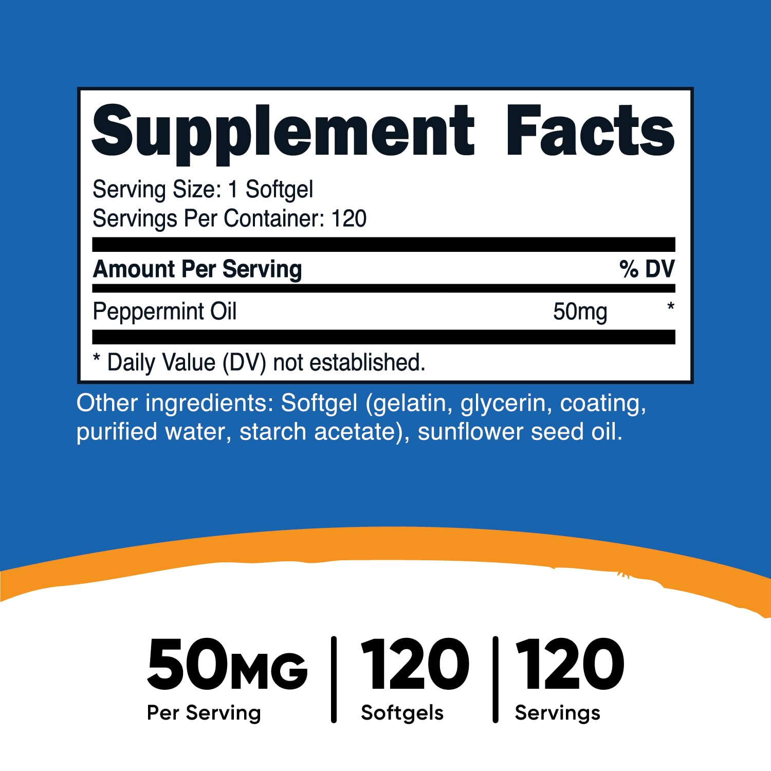 Peppermint oil softgels close-up