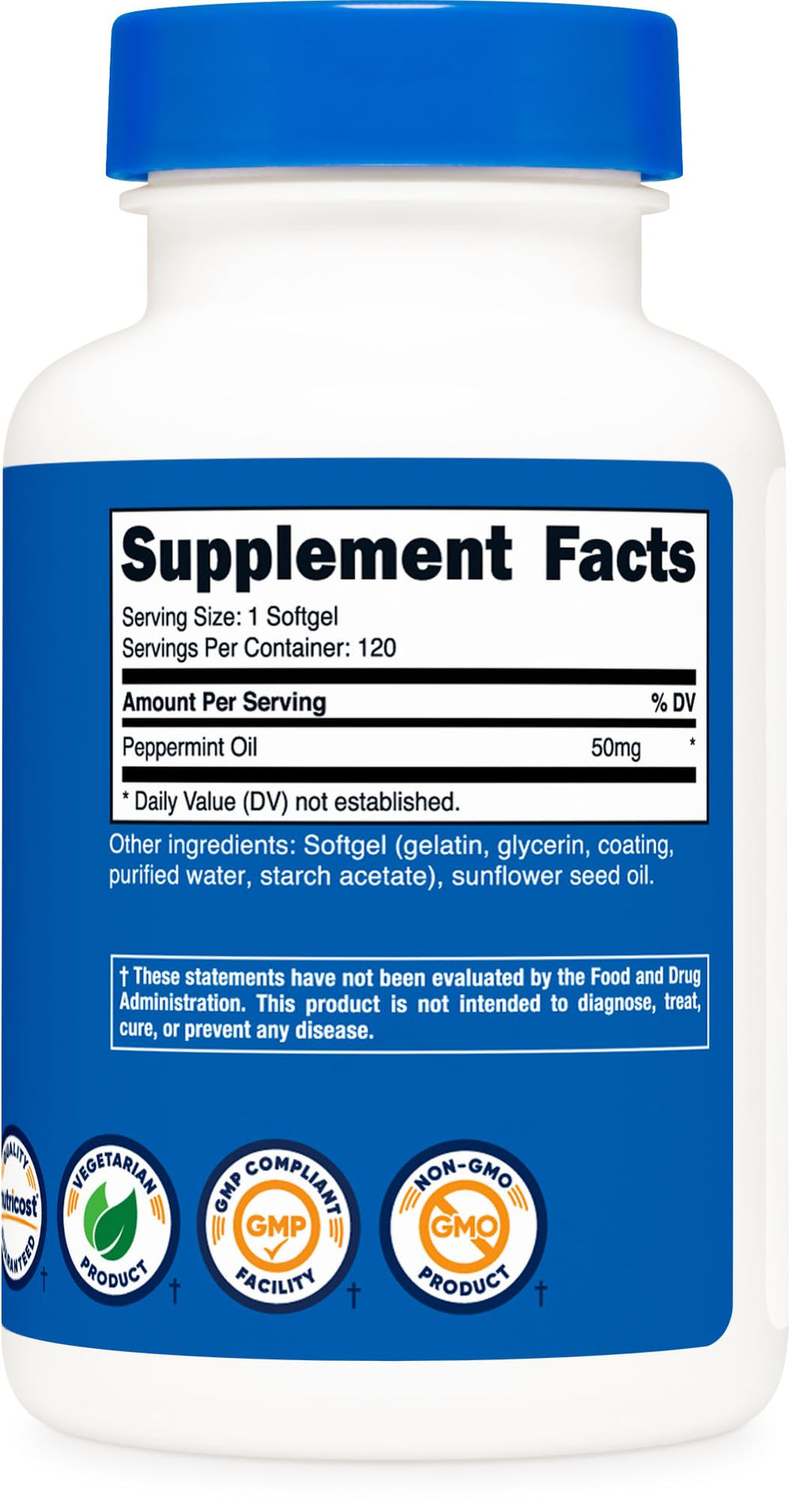 Bottle with 120 softgels for display