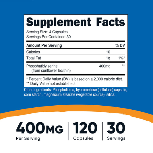 Serving size showing four plant-based capsules per serving