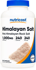 Nutricost Pink Himalayan Salt Capsules bottle front view