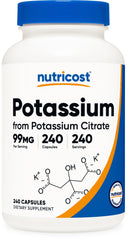 Nutricost Potassium Citrate 99mg bottle with 240 capsules