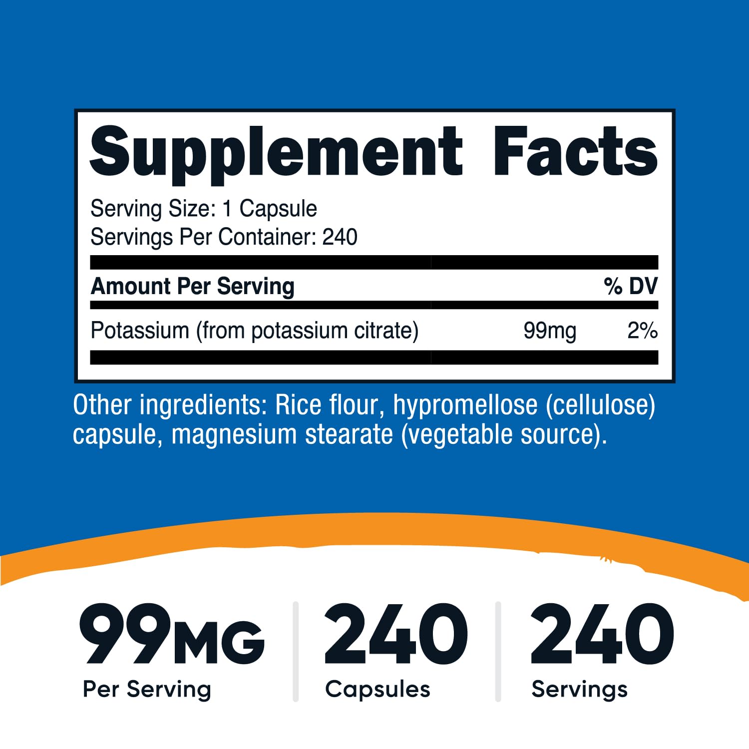 Close-up of potassium citrate capsules from Nutricost