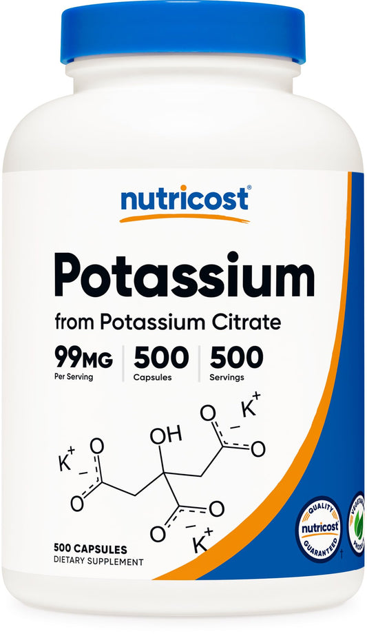 Nutricost Potassium Citrate 99mg bottle front view