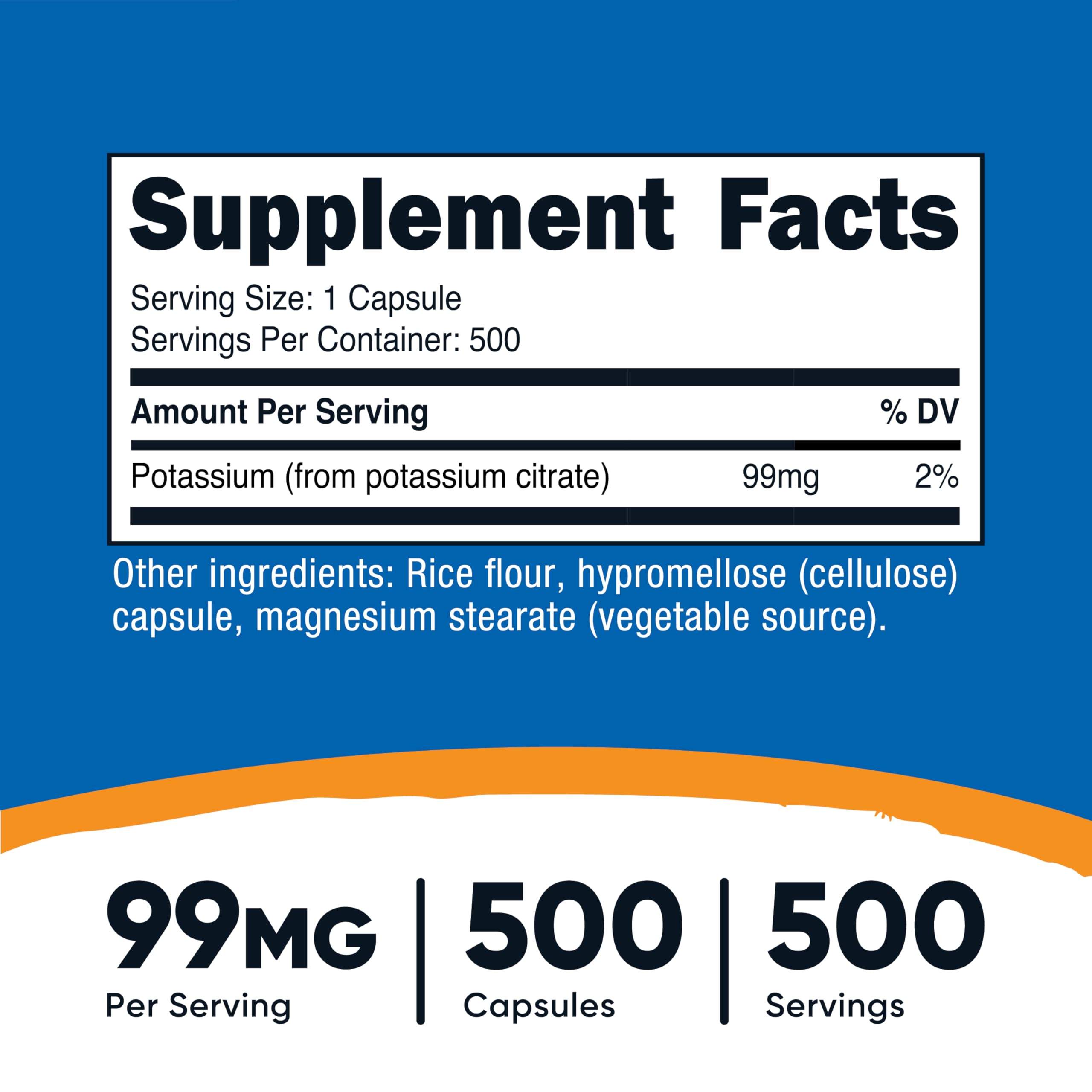 Close-up of Potassium Citrate 99mg capsules