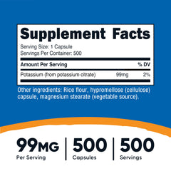 Close-up of Potassium Citrate 99mg capsules