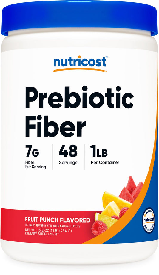 Nutricost Prebiotic Fiber Fruit Punch 1 lb packaging