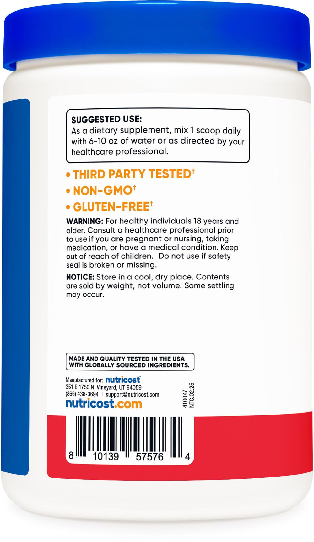 Nutrition facts panel showing 7 g fiber per serving