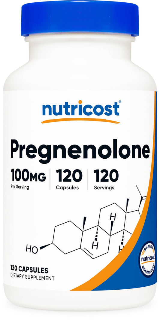 Nutricost Pregnenolone 100mg bottle with 120 capsules