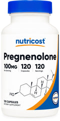 Nutricost Pregnenolone 100mg bottle with 120 capsules