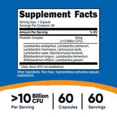 Nutricost Probiotic Complex bottle with 60 capsules