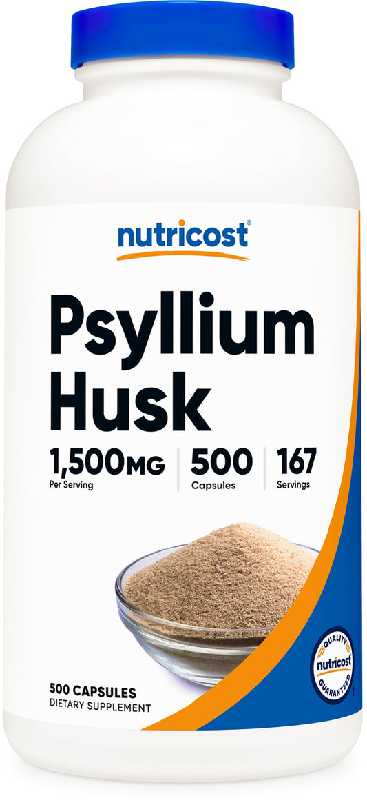 Nutricost Psyllium Husk 1500mg bottle label