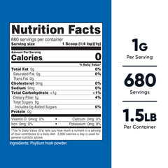 Nutricost Psyllium Husk Powder 1.5lb container label