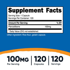 Close-up of Nutricost Pterostilbene 100mg capsules