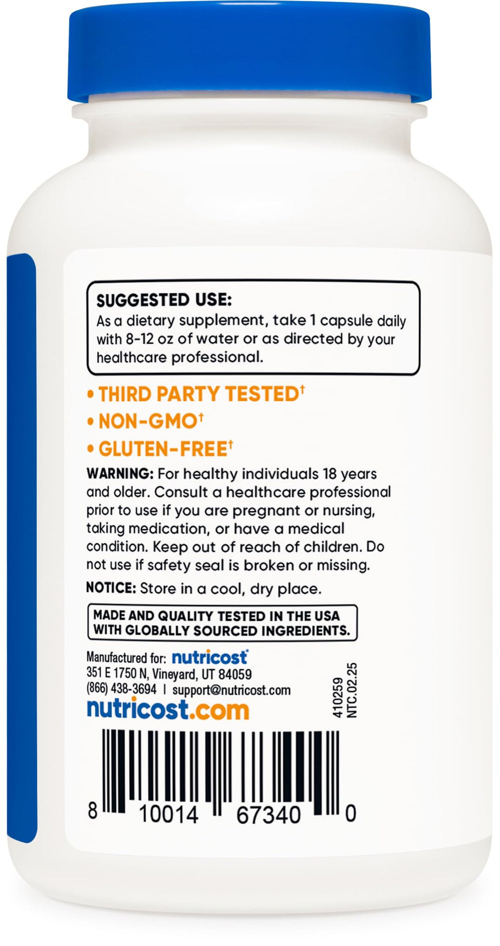 Non-GMO, Gluten Free, and Vegetarian-friendly badges on packaging