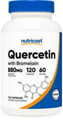 Nutricost Quercetin with Bromelain bottle showing 120 capsules